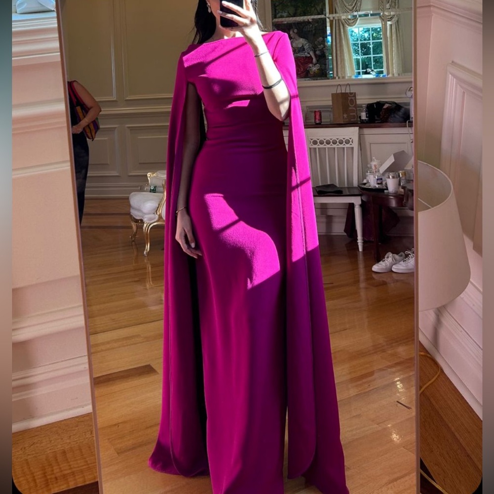 Solace London Sadie Maxi Dress in Fuchsia Pink, size UK 8, US 4